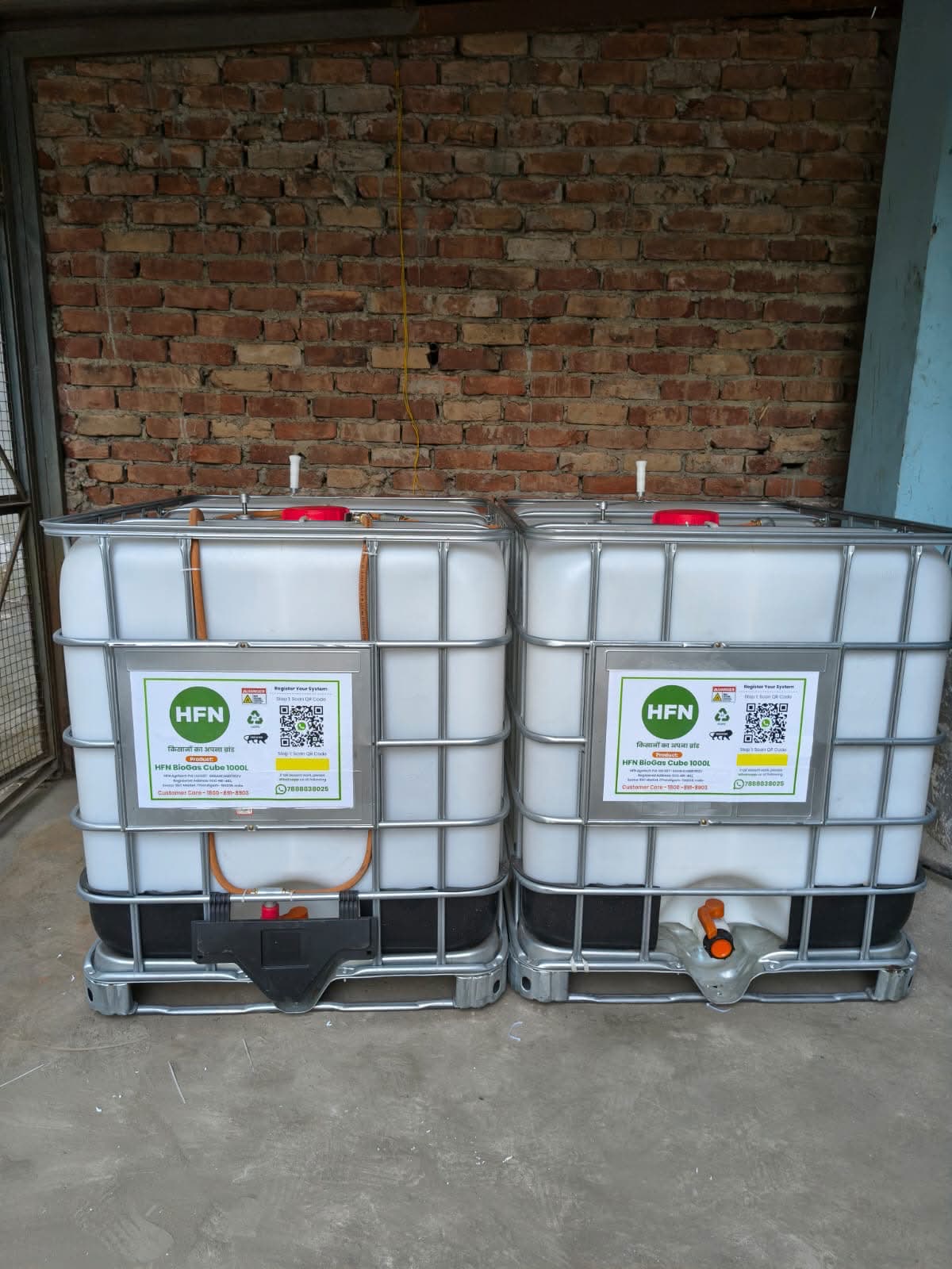 Two HFN BioGas Cube units installed together